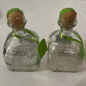 2 PATRON SILVER TEQUILA BOTTLES, GLASS 750 ML